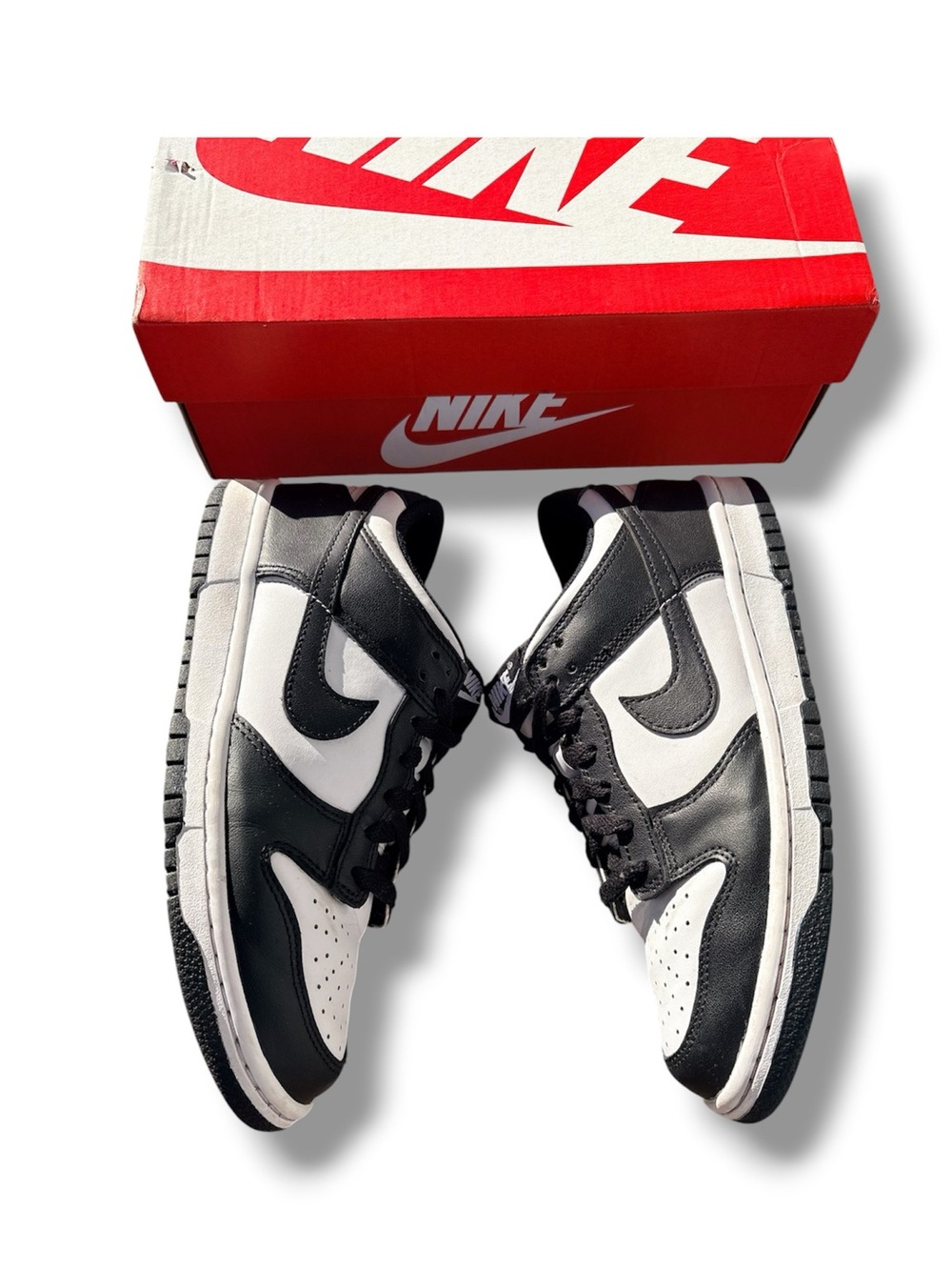 Nike Dunk Low “Panda” Sneakers – White/Black – Size 6.5Y / Women’s 8 – OG Box